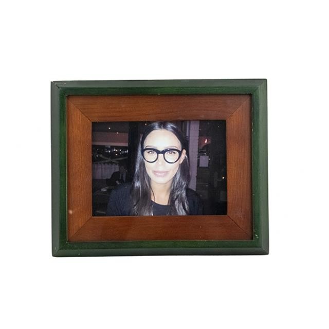 PICTURE FRAME-Green Border w/Brown Inside