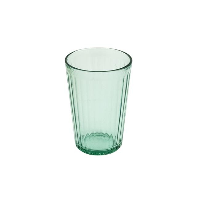 JUICE GLASS-Teal W/Ribbed Design