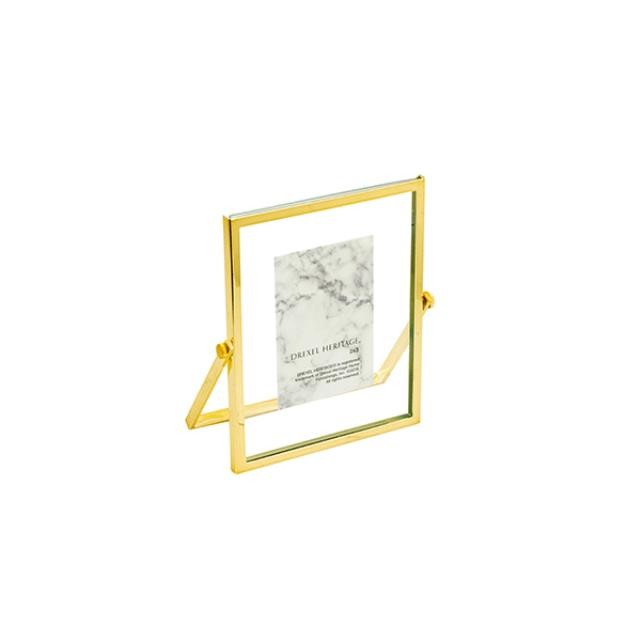PICTURE FRAME-Gold Metal Floating Frame W/Easel Back