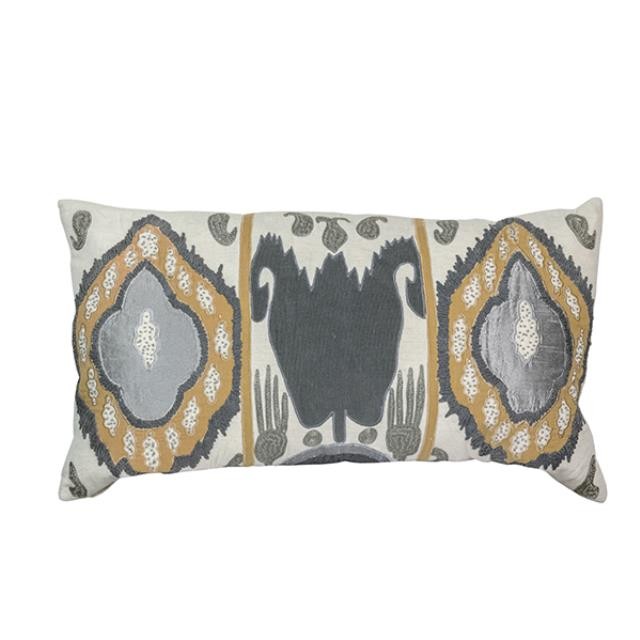 PILLOW-Throw Orange & Black Ikat