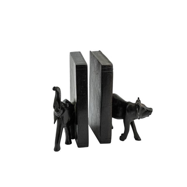 BOOKEND-Faux Book w/Wildebeest-Resin