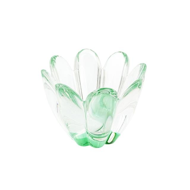 DECORATIVE BOWL-Clear Glass Petal Sides