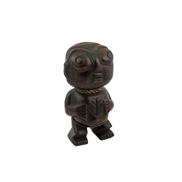 FIGURINE-Wooden Carved Man w/Rope Around Neck and Legs