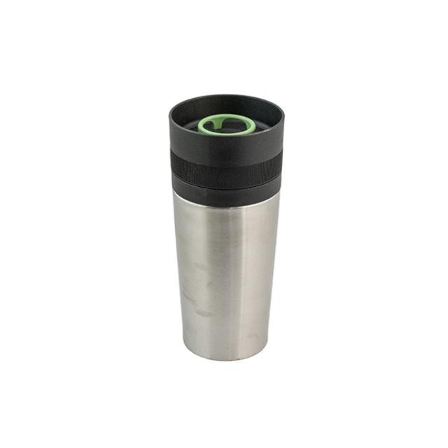 TRAVEL MUG-Chrome w/Black Top-Sip Cup