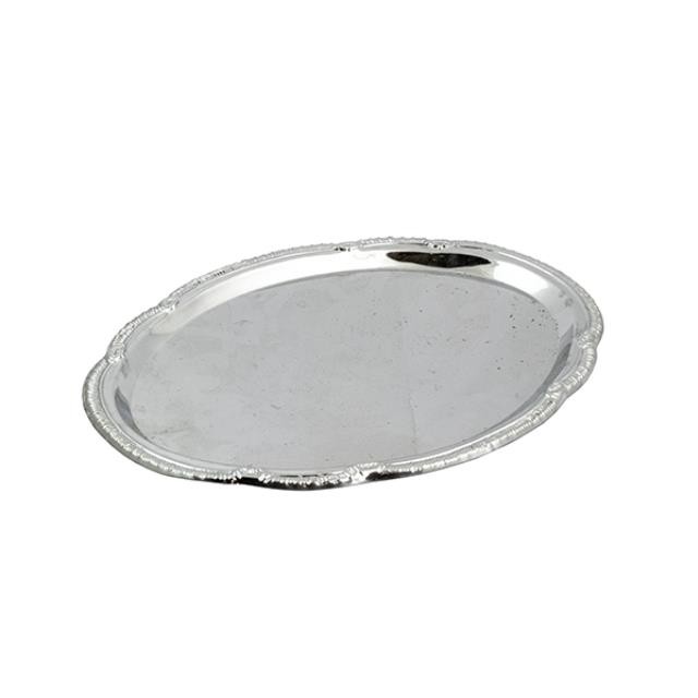 TRAY-Chrome w/Gadroon Edge & Traditional Engraving-Medium