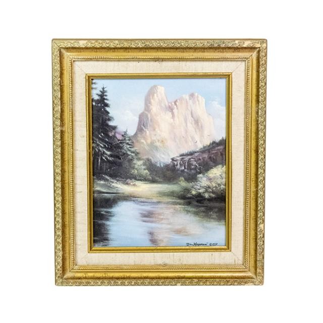 FRAMED PRINT-Vintage Mountain Path Landscape