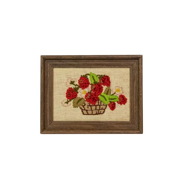 NEEDLEPOINT-Red Flowers in Basket