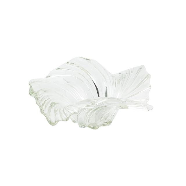 ART GLASS-Clear Glass Waved Decorative Bowl