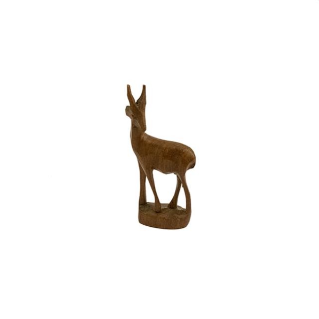 SCULPTURE-Vintage Hand Carved Wooden Gazelle