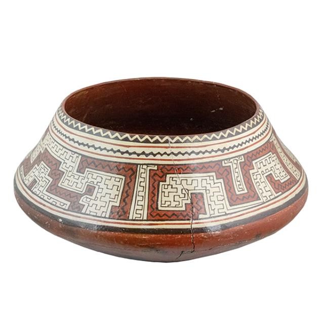 DECORATIVE BOWL-Peruvian Clay/Sand Shipibo Pottery Bowl