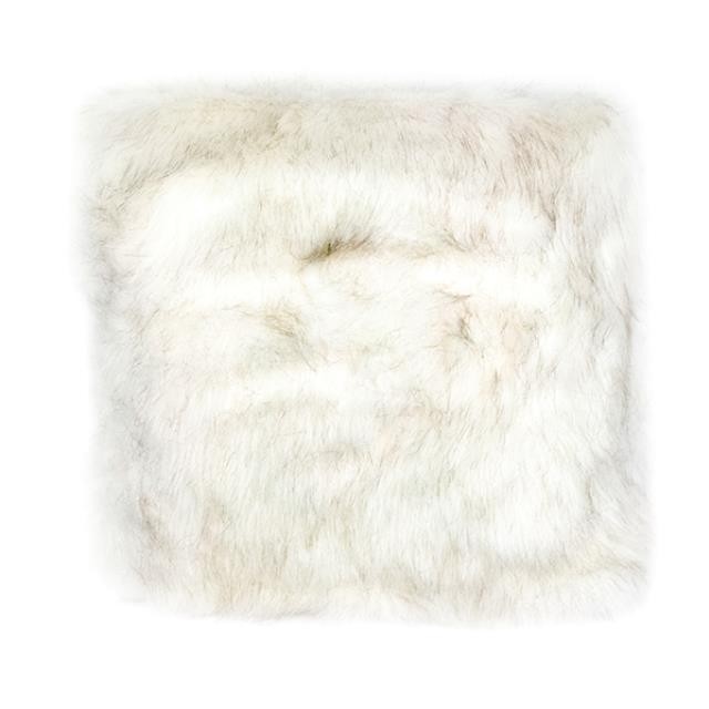 THROW PILLOW-Square White Faux Fur