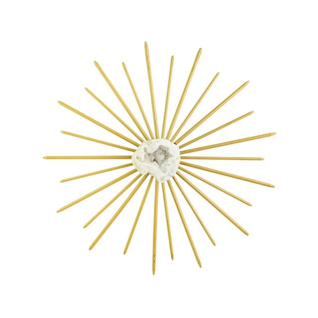 WALL ART-Gold Starburst w/Quartz Center