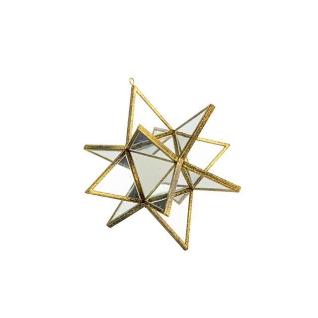 ORNAMENT-Moravian Star-Gold & Mirrored