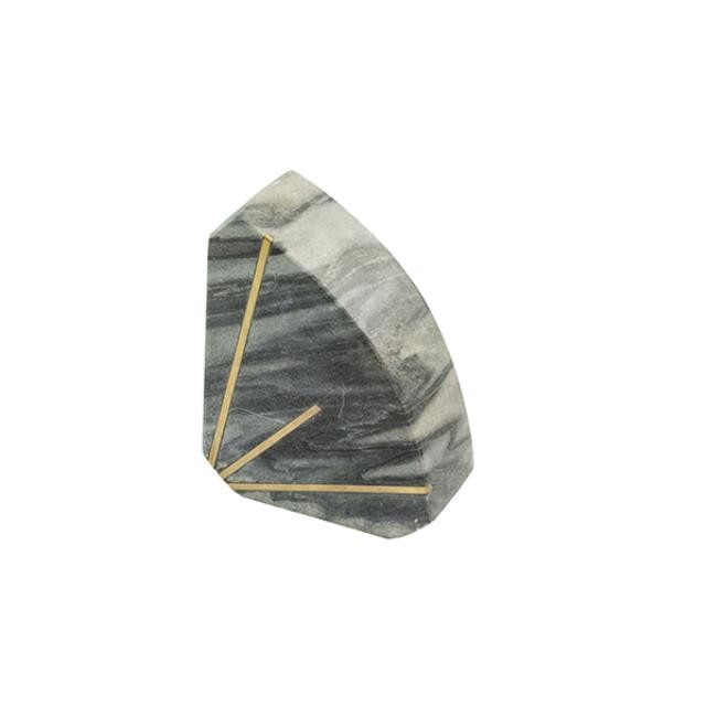 BOOKEND-Grey Marble w/(3) Gold Lines (Single)