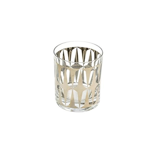 CUP-Whiskey-Silver Painted Diamond Pattern