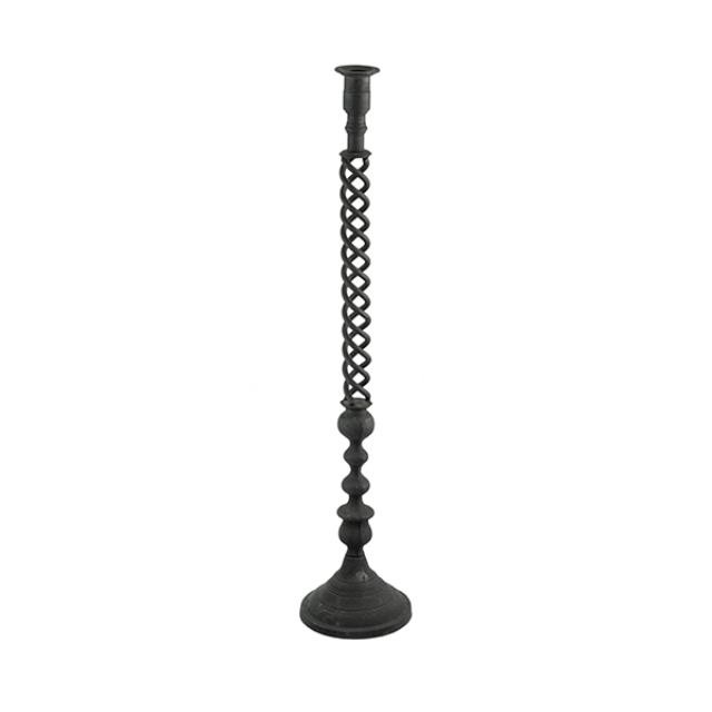 CANDLESTICK HOLDER-Black Iron Spiral (Large)