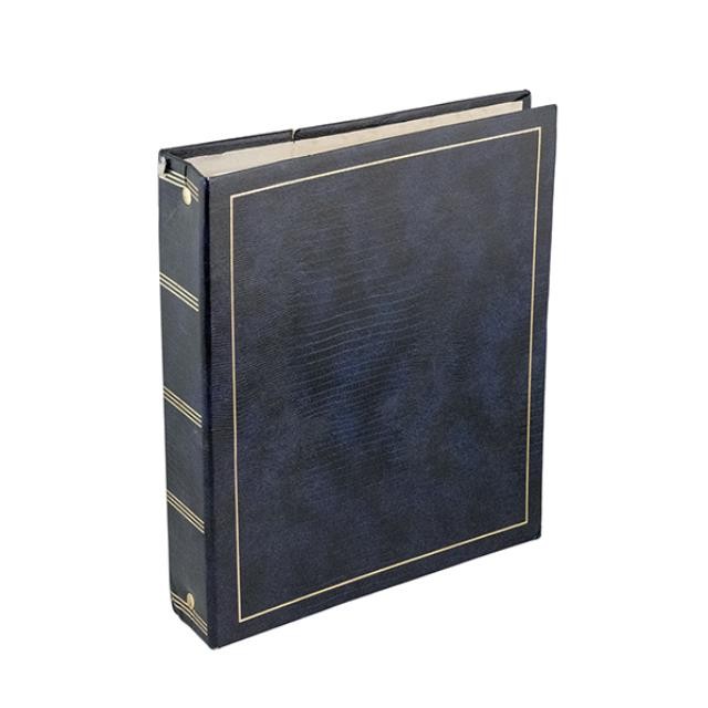 PHOTO ALBUM-Navy Blue w/Gold Border