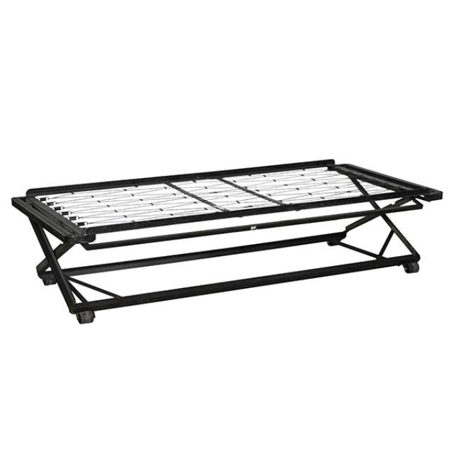 TRUNDLE Frame/Rolling Cot-Black Iron on Castors