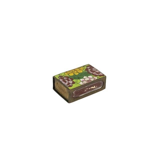 MATCH BOX-Green w/Flowers