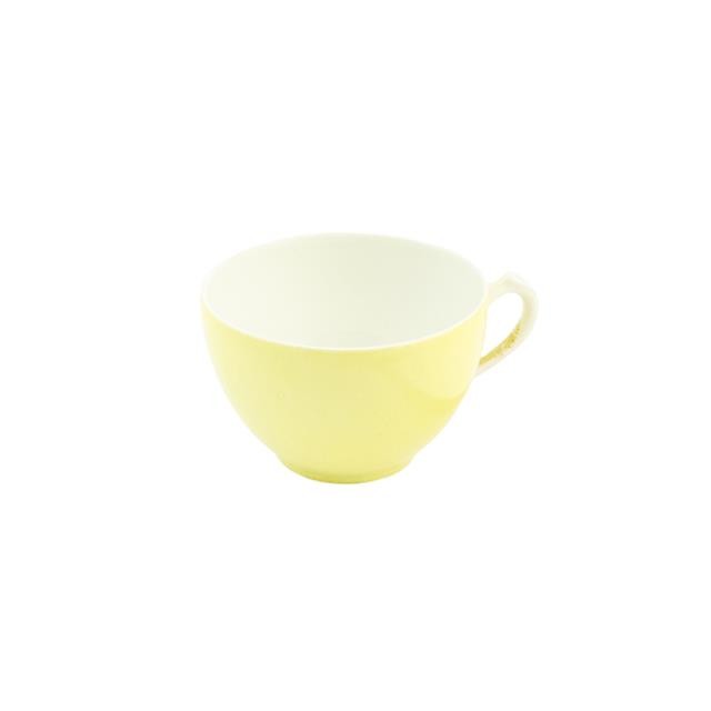 CUP & SAUCER-Pale Yellow w/White Handle