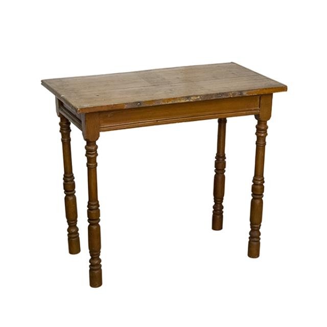 TABLE-SIDE-Stained Wood w/Turned Legs