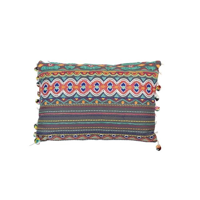 THROW PILLOW-Rectangular Horizontal Multi Colored Stripes