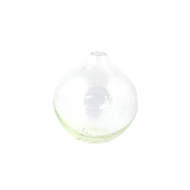 VASE-Translucent Green Glass/Tear Drop Shaped