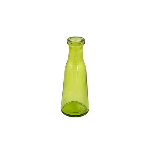 VASE-Translucent Green Glass Milk Bottle