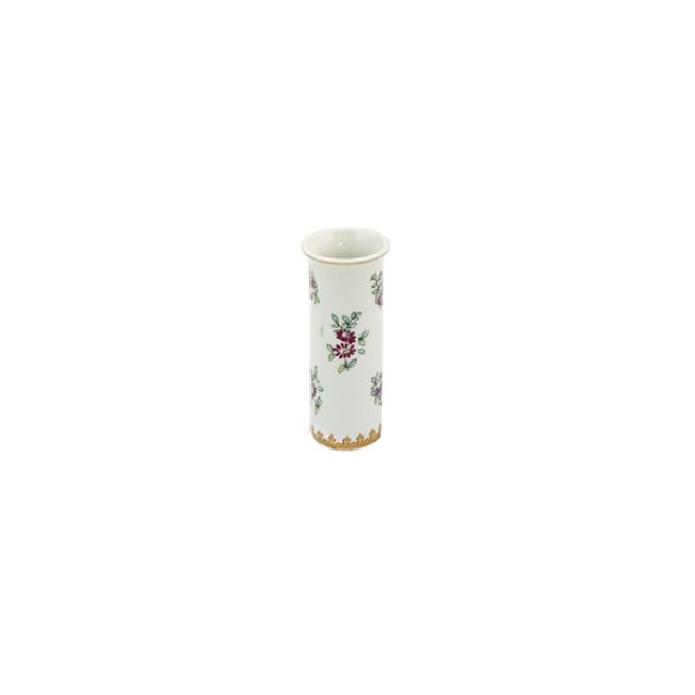 VASE-White Ceramic W/Red Roses