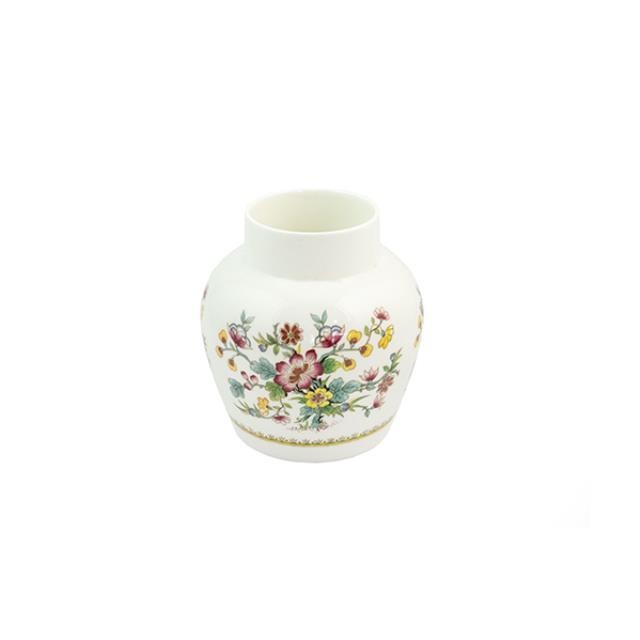 VASE-White Ceramic W/Floral Design