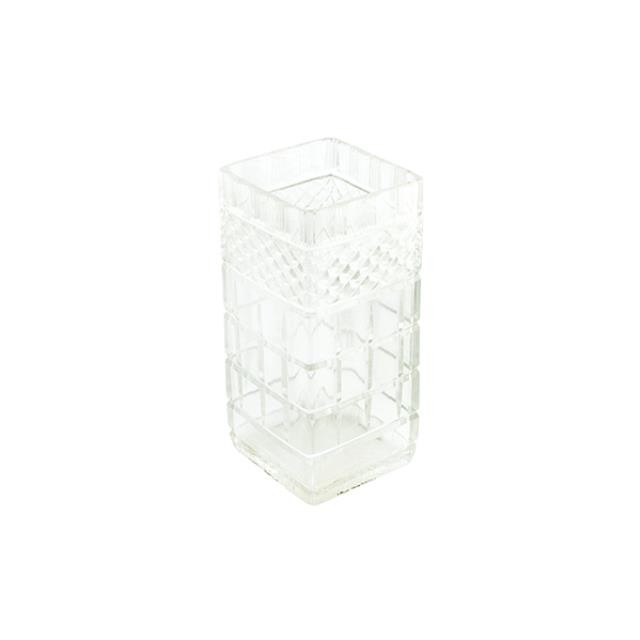 VASE-Square Clear Gut Glass