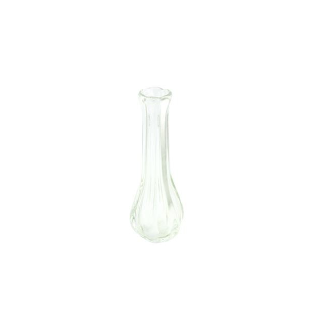 BUD VASE-Heavy Clear Glass W/Scalloped Edge