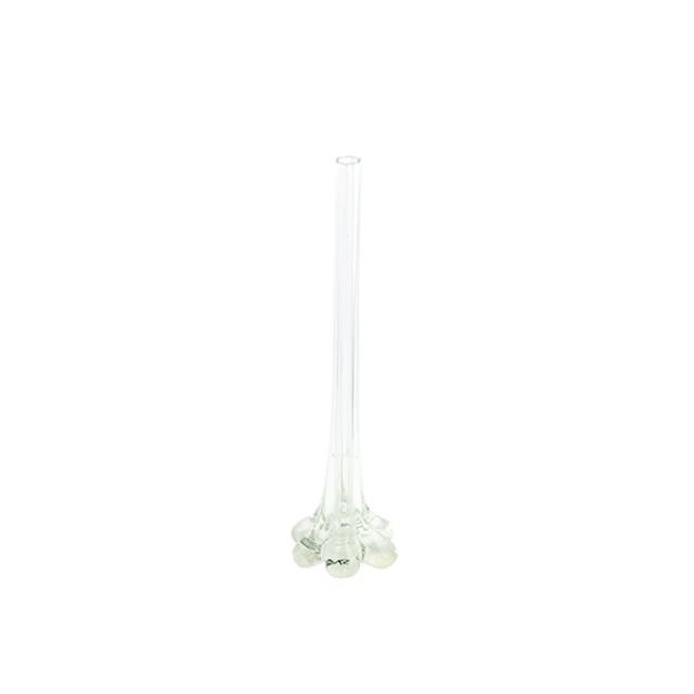 BUD VASE-Tall Clear Glass W/Petal Base