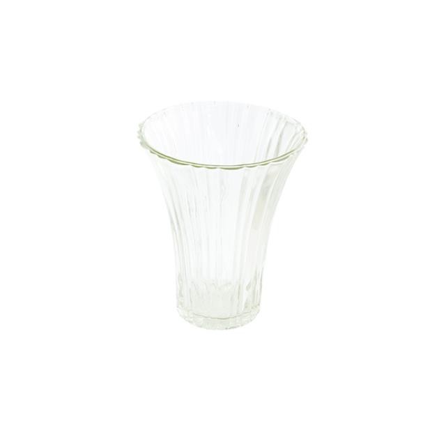 VASE-Clear Pressed Ribbed Fluted Glass