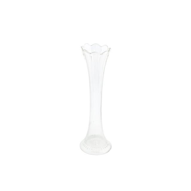 VASE-Clear Pressed Glass/Fluted Scalloped Edge