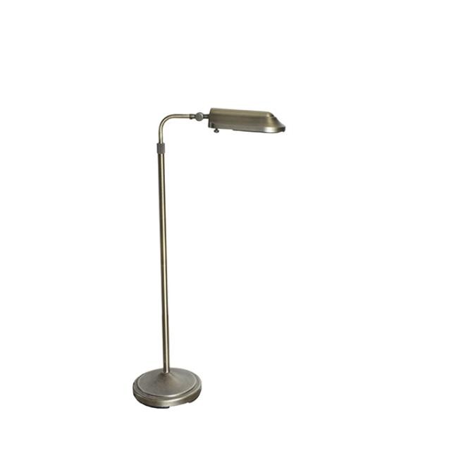 FLOOR LAMP-Vintage Brass W/Adjustable Height