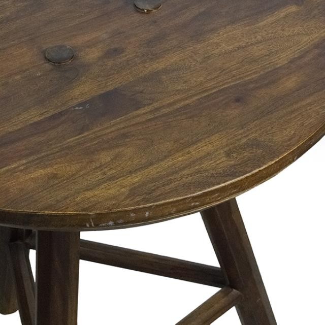 CAFE TABLE-Solid Wood W/Tripod Base  & Foot Rails