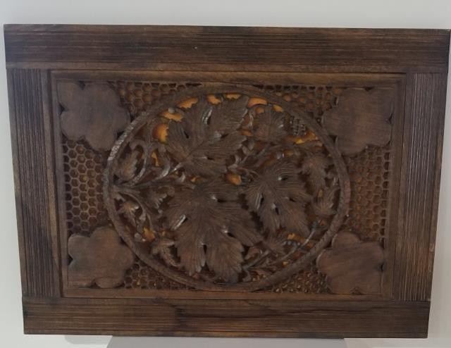 CARVED WINDOW SHUTTER-Leaf & Floral Design