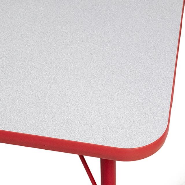 TABLE-Kids-School Table-White Laminate w/Red Corners