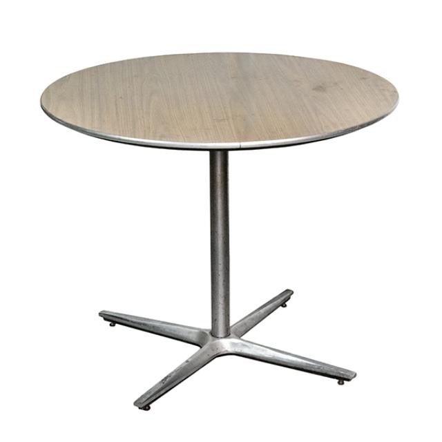 CAFE TABLE-Chrome Base & Wood Laminate Top