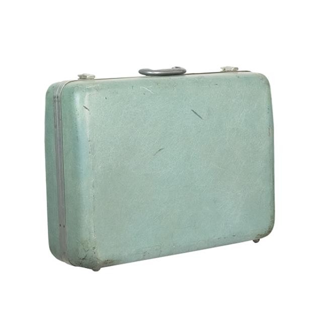 Powder Blue Vintage Hard Suitcase-Small