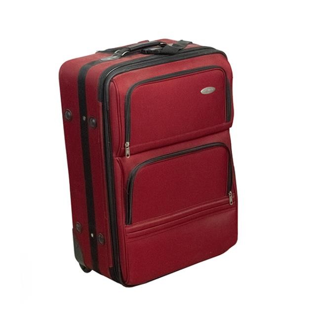 SUITCASE-Large Soft Red Expandable W/Wheels