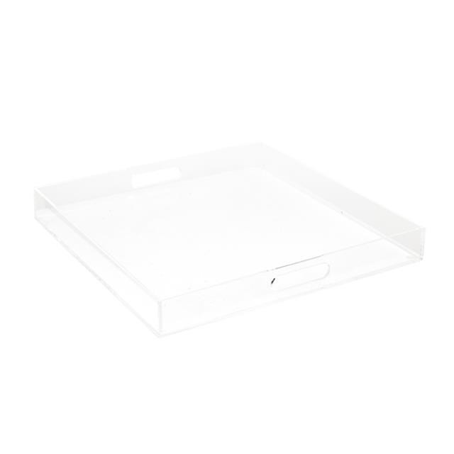 TRAY-Clear Lucite W/Side Cutout Handles