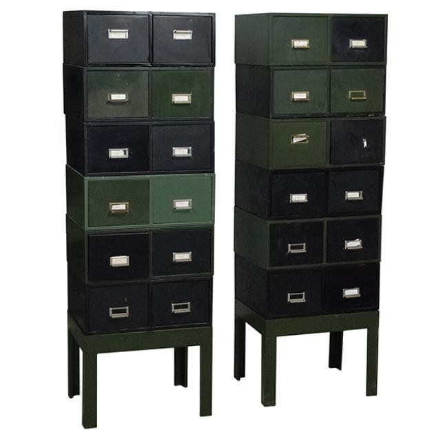 FILE CABINET-(12) Stackable (2) Drawer Sections