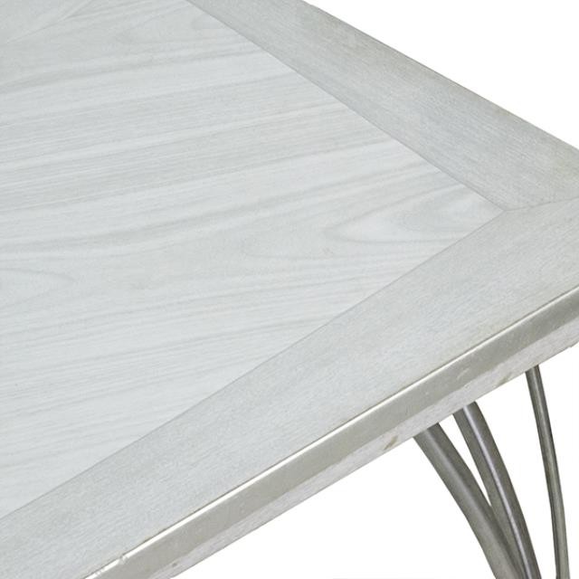 KITCHEN TABLE-White Laminate & Chrome Legs W/Leaf