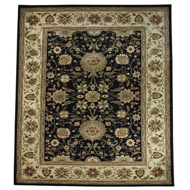 RUG (9 x12)-Persian/European Style- Ivory Border W/Black Center