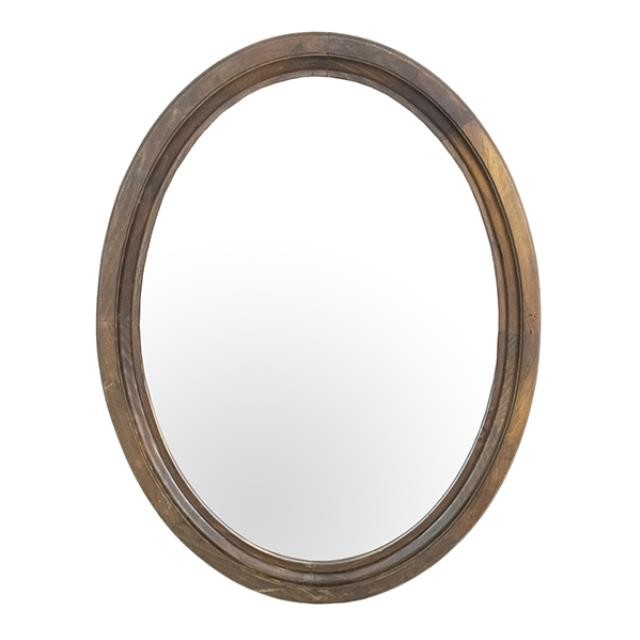 OVAL WALL MIRROR-Vintage Wood Frame