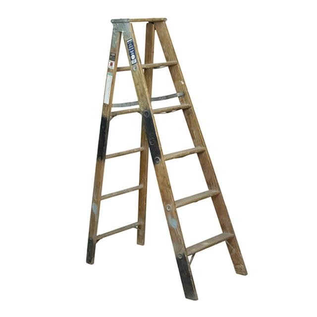 WOODEN "A"FRAME LADDER-(66.75"H)