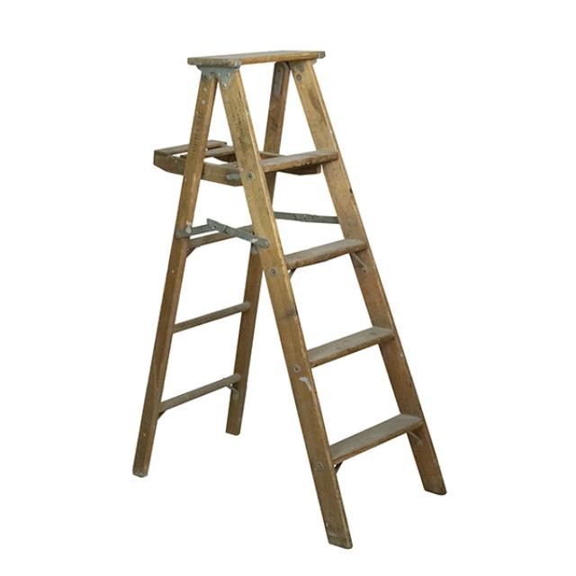 WOODEN "A" FRAME LADDER-(55"H)