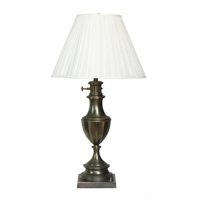 TABLE LAMP-Tarnished Brass Urn Shape